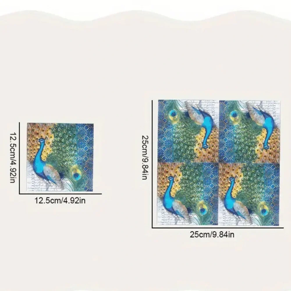 Peacock Cocktail Beverage Decoupage Napkins, 20ct